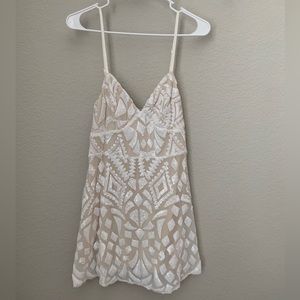 Superdown Tiff Mini Dress White Sequin Bridal Wedding Engagement Size Medium